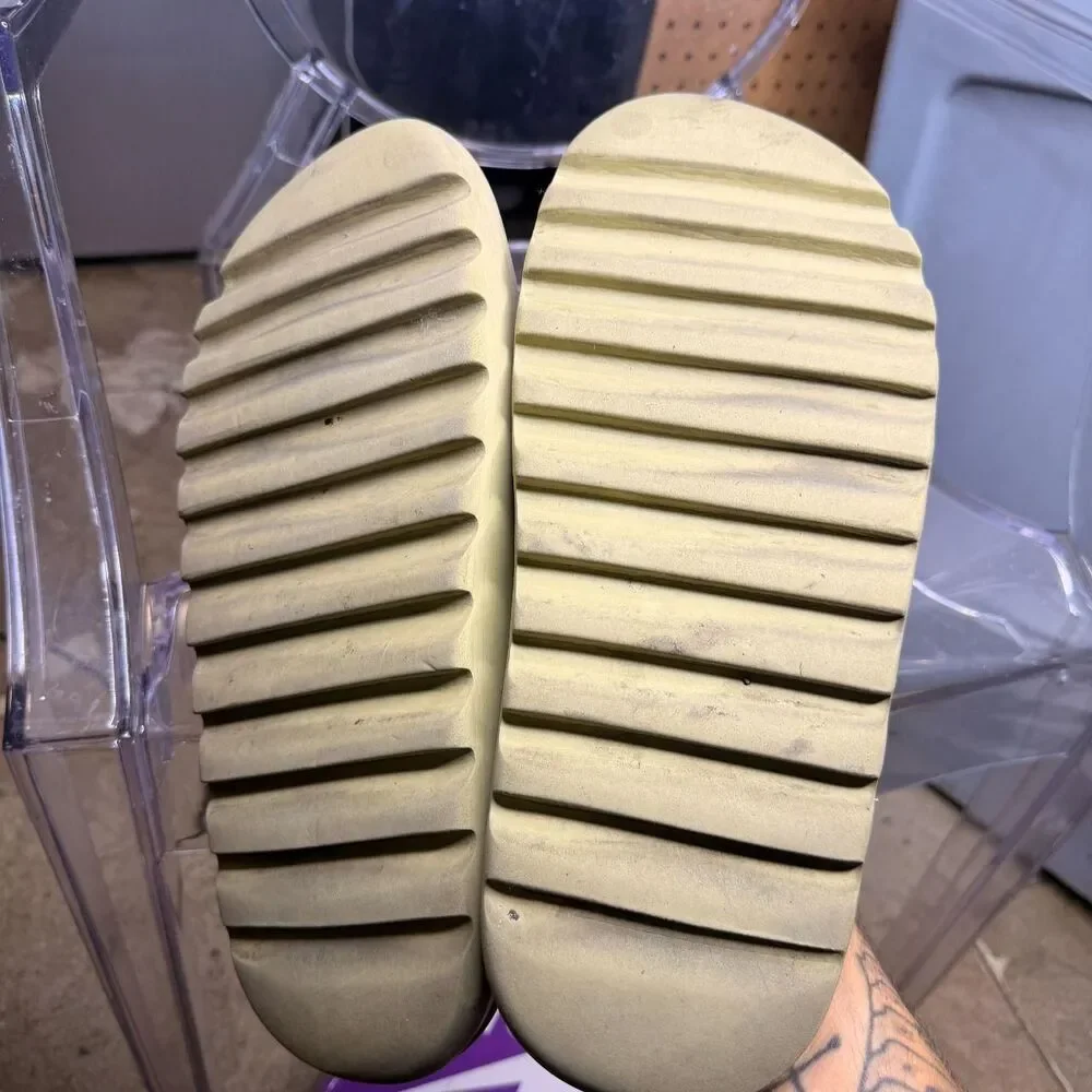 Adidas Men's Yellow and Cream Sandals